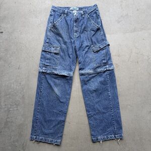 Vintage Y2K Utility Mens 32 x 32 Cargo Pants Convertible Denim Wide Leg Skater